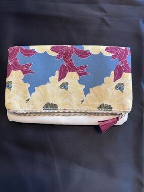Rachel Pally Floral Foldover Clutch in Blue, Yellow & Pink